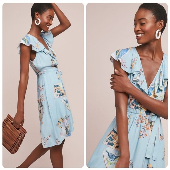anthropologie rosalia wrap dress